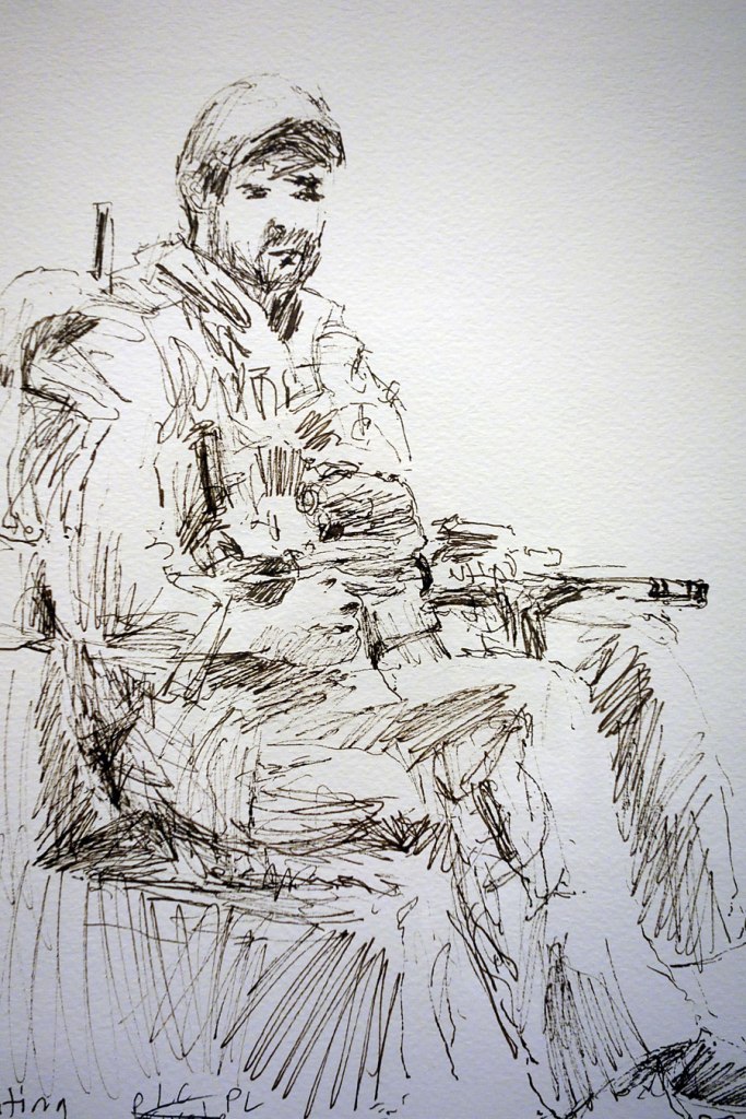 Ben Quilty (Australian, b. 1951) 'Waiting, Tarin Kot' October 2011 (installation view) Ben Quilty (Australian, b. 1951) 'Waiting, Tarin Kot' October 2011 (installation view)