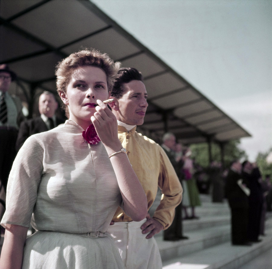 Robert Capa (American, 1913-1954) 'Gen X girl, Colette Laurent, at the Chantilly racetrack, France' 1952