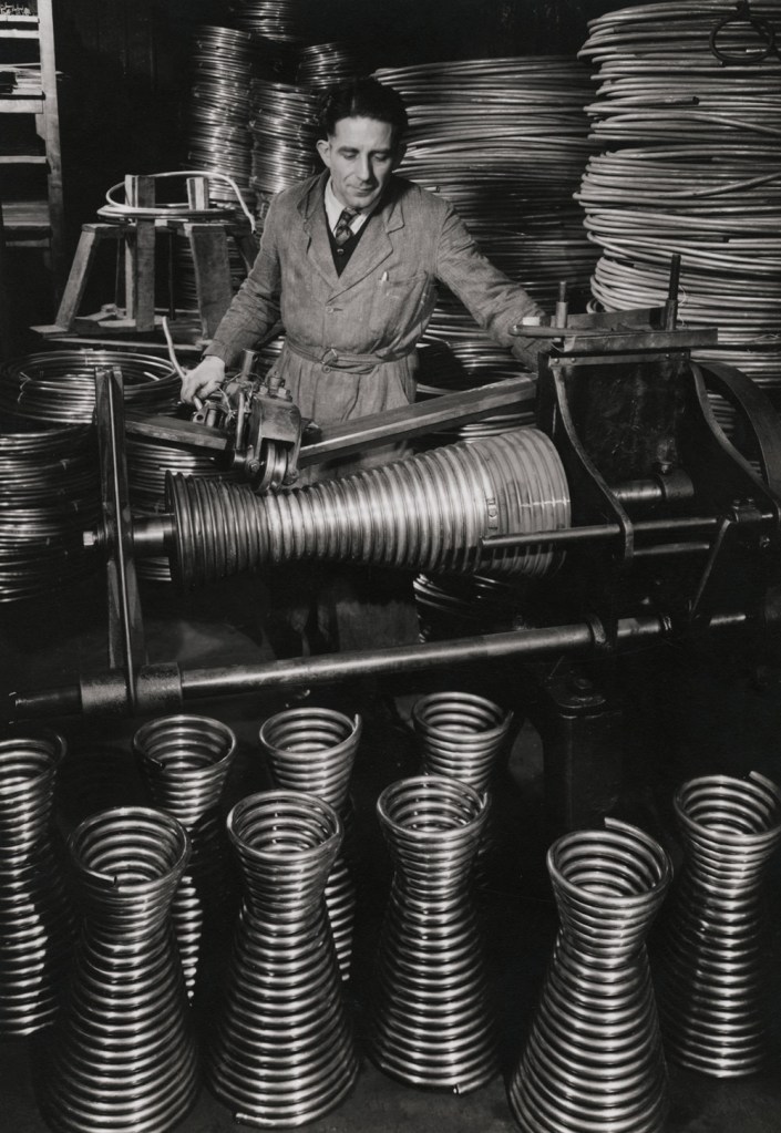 François Kollar (French born Slovakia, 1904-1979) 'Fabrication de corps de chauffe de chauffe-eau, usine Brandt, France' (Manufacturing water heater, heater factory Brandt, France) 1950
