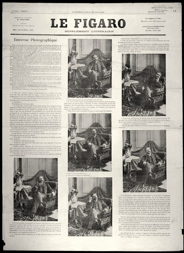 Paul Nadar (French, 1856-1939) 'Interview with Georges Ernest Jean Marie Boulanger' 1889