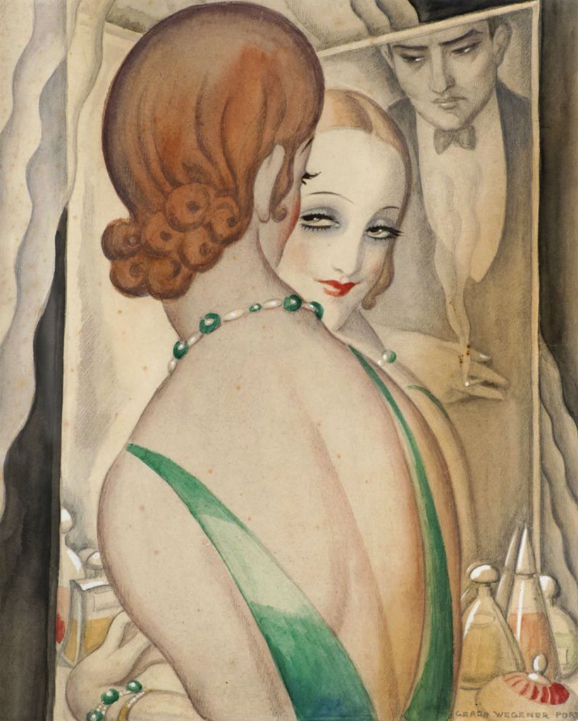 Gerda Wegener (Danish, 1885-1940). 'At the mirror' 1931-1936 Gerda Wegener (Danish, 1885-1940). 'At the mirror' 1931-1936