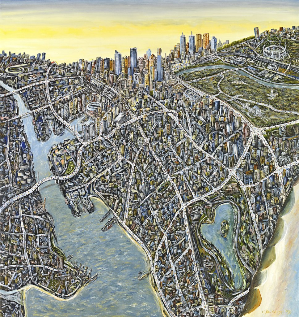 Jan Senbergs (born Latvia 1939, arrived Australia 1950, died Melbourne 2024) 'Melbourne capriccio 3' 2009 