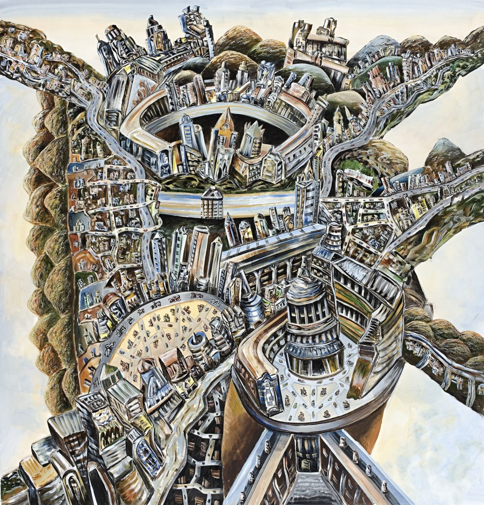 Jan Senbergs (born Latvia 1939, arrived Australia 1950, died Melbourne 2024) 'Paolozzi's city' 2010 