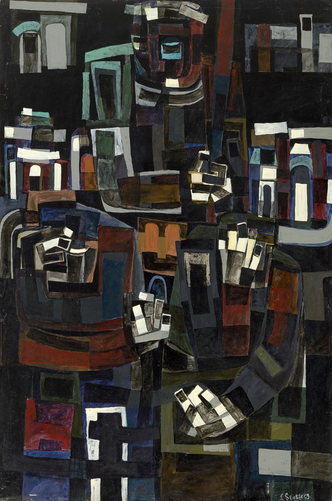 Jan Senbergs (born Latvia 1939, arrived Australia 1950, died Melbourne 2024) 'The whipper' 1961 from the exhibition Exhibition: 'Jan Senbergs: Observation – Imagination' at The Ian Potter Centre: NGV Australia, Melbourne, March - June, 2016