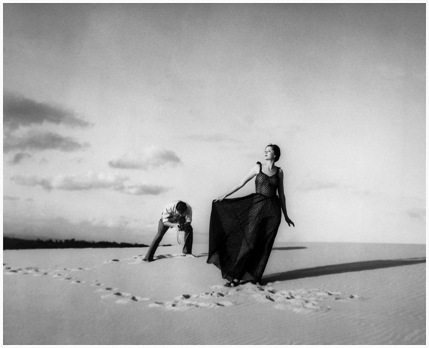 Olive Cotton (Australian, 1911 - 2003) 'Fashion shot, Cronulla sandhills (Max Dupain photographing model)' 1937