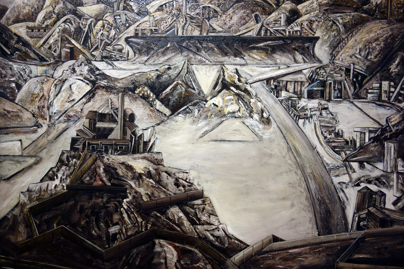 Jan Senbergs (born Latvia 1939, arrived Australia 1950, died Melbourne 2024) 'Sticht's view to the smelters 1' 1982 (detail)