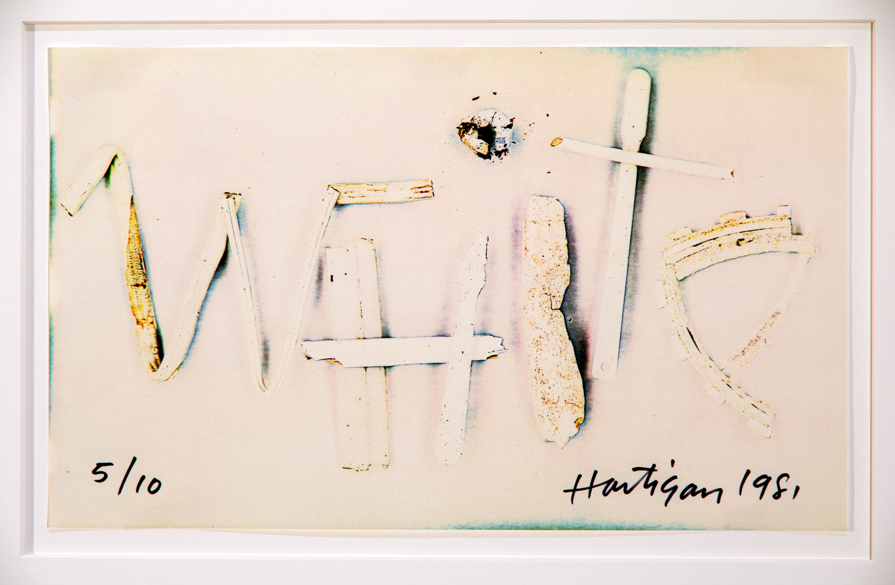 Detail of Paul Hartigan (New Zealand, b. 1939) 'Colourwords' 1980-1981 as part of the exhibition 'Emanations: The Art of the Cameraless Photograph' at the Govett-Brewster Art Gallery Detail of Paul Hartigan (New Zealand, b. 1939) 'Colourwords' 1980-1981 as part of the exhibition 'Emanations: The Art of the Cameraless Photograph' at the Govett-Brewster Art Gallery