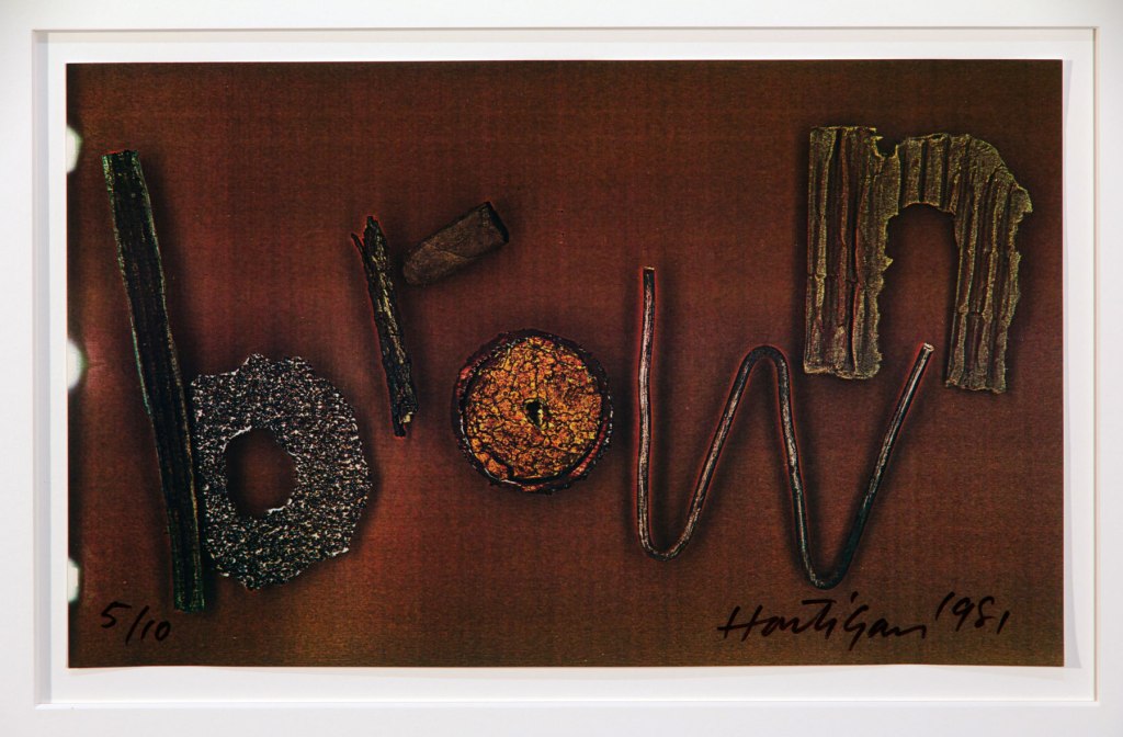 Detail of Paul Hartigan (New Zealand) 'Colourwords' 1980-81 as part of the exhibition 'Emanations: The Art of the Cameraless Photograph' at the Govett-Brewster Art Gallery