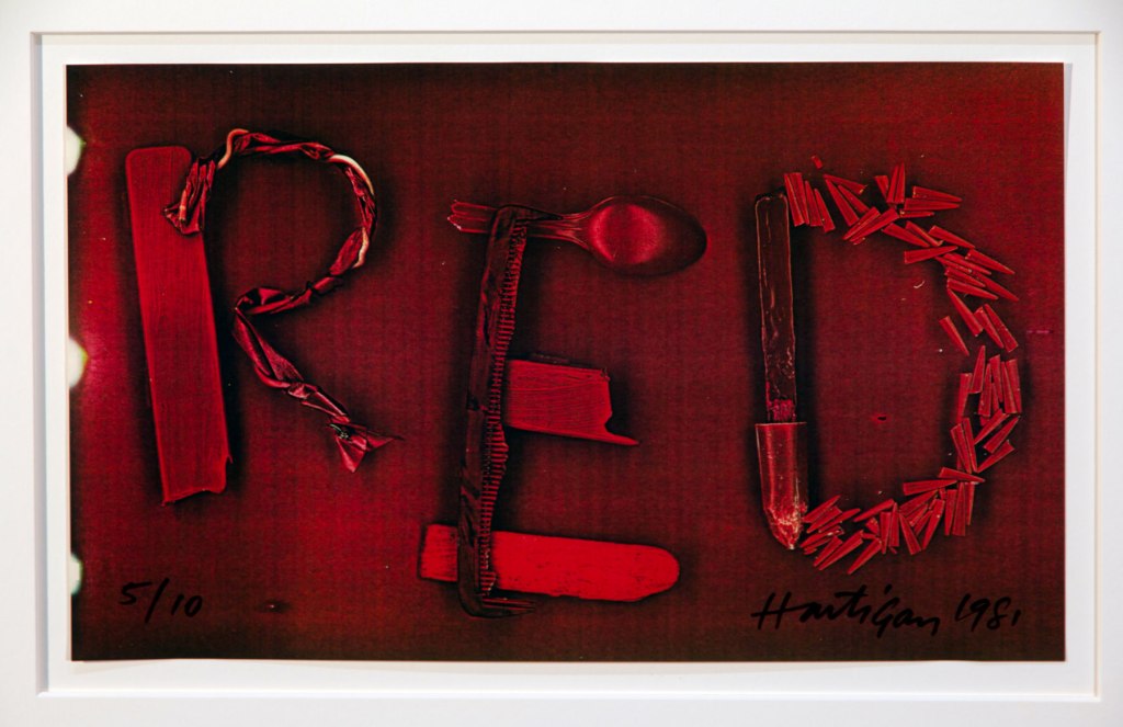 Detail of Paul Hartigan (New Zealand) 'Colourwords' 1980-81 as part of the exhibition 'Emanations: The Art of the Cameraless Photograph' at the Govett-Brewster Art Gallery