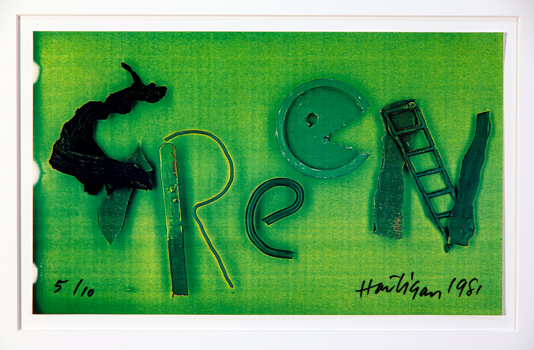 Detail of Paul Hartigan (New Zealand, b. 1939) 'Colourwords' 1980-1981 as part of the exhibition 'Emanations: The Art of the Cameraless Photograph' at the Govett-Brewster Art Gallery Detail of Paul Hartigan (New Zealand, b. 1939) 'Colourwords' 1980-1981 as part of the exhibition 'Emanations: The Art of the Cameraless Photograph' at the Govett-Brewster Art Gallery