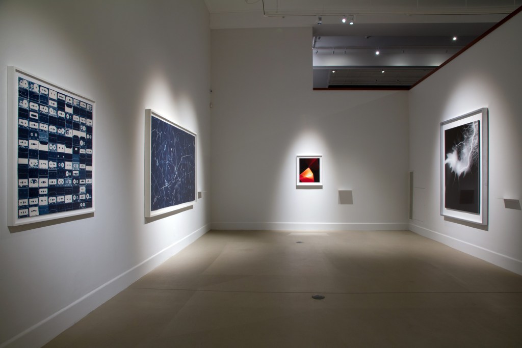 Installation view of the exhibition 'Emanations: The Art of the Cameraless Photograph' at the Govett-Brewster Art Gallery