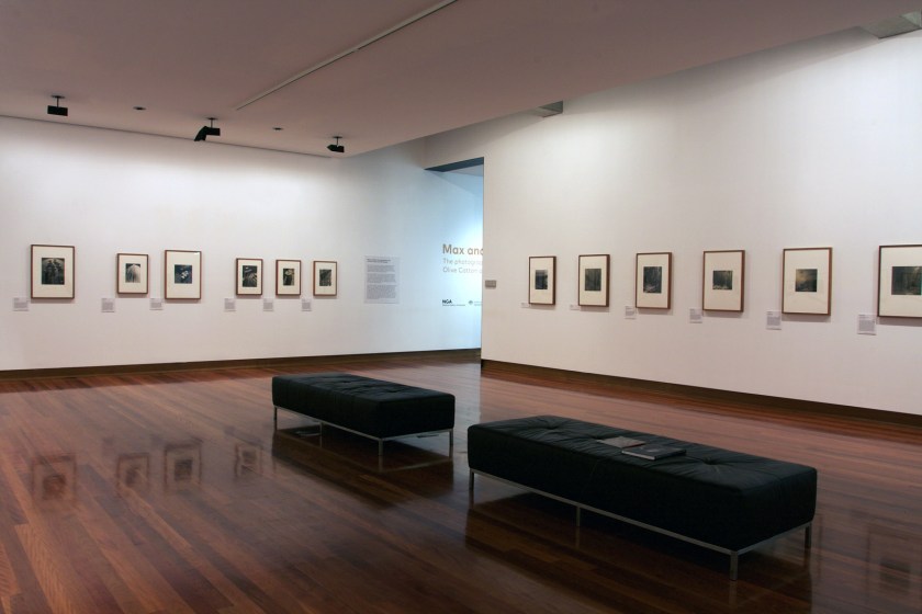 Installation view of the exhibition 'Max and Olive: The photographic life of Olive Cotton and Max Dupain' at The Ian Potter Museum of Art, Melbourne