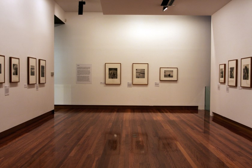 Installation view of the exhibition 'Max and Olive: The photographic life of Olive Cotton and Max Dupain' at The Ian Potter Museum of Art, Melbourne