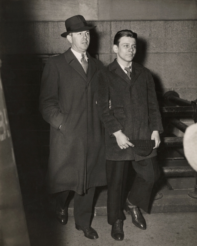 Weegee (Arthur Fellig) 'Man Escorting Frank Pape, Arrested for Strangling Boy to Death, New York. November 10, 1944' 1944