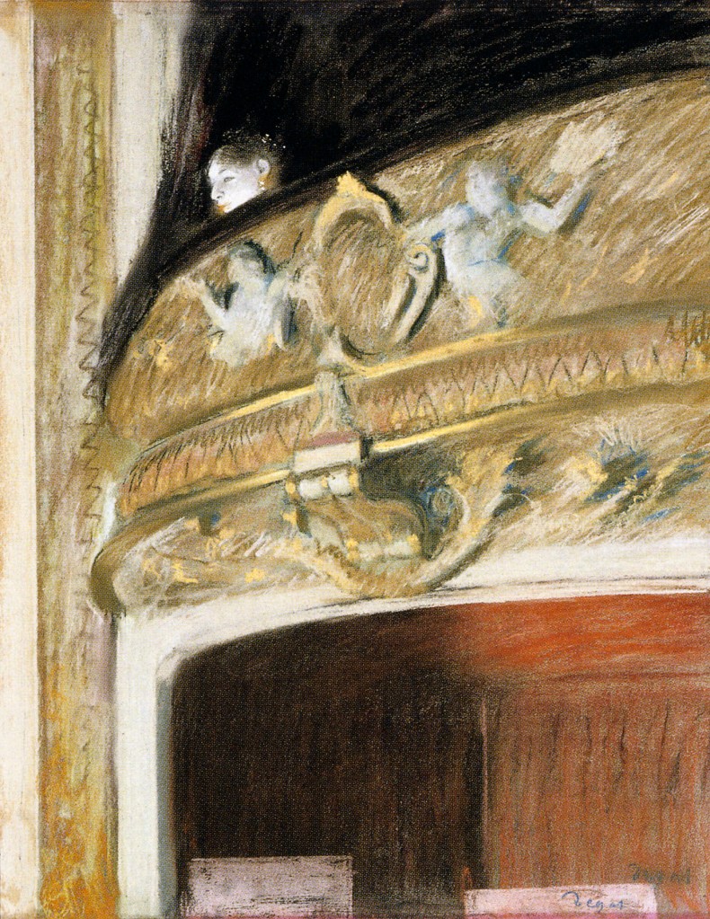 Edgar Degas (French, 1834-1917) 'Theatre box' 1880 from the exhibition 'Degas: A New Vision' at the National Gallery of Victoria International, Melbourne, June - Sept, 2016