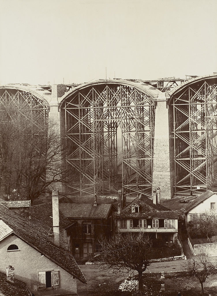 Paul Vionnet (Swiss, 1830-1914) 'Lausanne, le pont Chauderon en construction' 1904