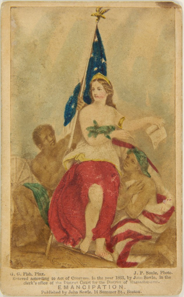 J.P. Soule (American, photographer) John Sowle (publisher) 'Captioned carte de visite (Emancipation)' c. 1863