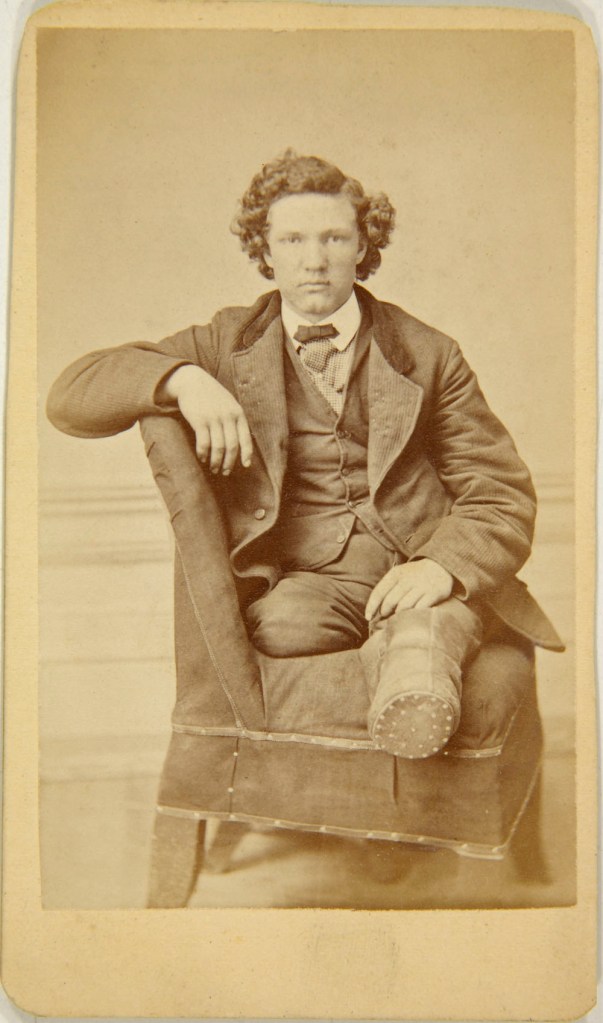 Unknown photographer (American) 'Carte de visite of amputee on chair' late-19th century