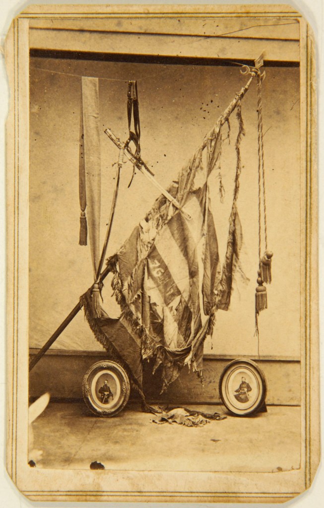 Sayre and Chase (American) 'Pro-Union carte de visite commemorating the 76th Ohio Volunteer Infantry and Generals Charles Robert Woods and William Burnham Woods' c. 1865