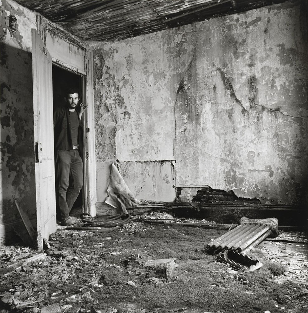 Danny Lyon (American, b. 1942) 'Self-Portrait in Susquehanna Hotel, Third-Floor Room with Grass, New York' 1967 
