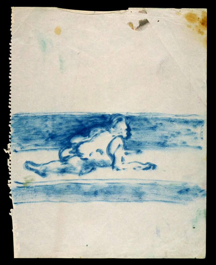 Francis Bacon (British born Ireland, 1909-1992) 'Blue Crawling Figure, No. 1' c. 1957-1961