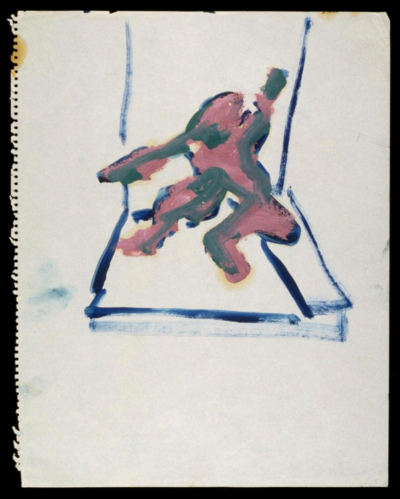 Francis Bacon (British born Ireland, 1909-1992) 'Figure with Left Arm Raised, No. 2' c. 1957-1961 from the exhibition 'London Calling: Bacon, Freud, Kossoff, Andrews, Auerbach, and Kitaj' at the J. Paul Getty Museum, Getty Centre, Los Angeles, July - Nov, 2016