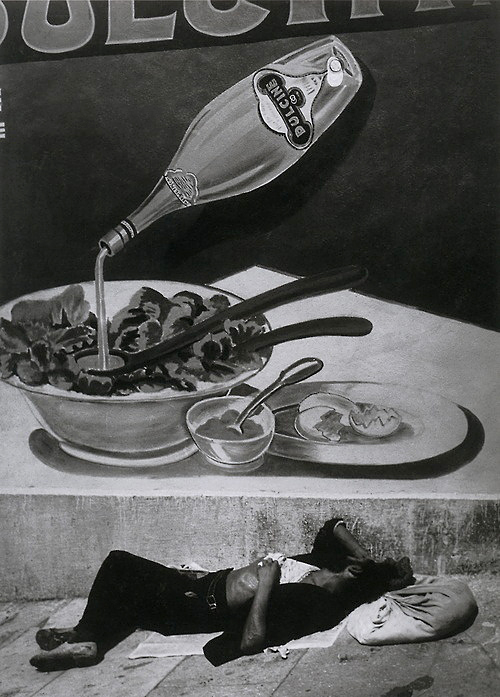 Brassaï (French born Romania, Brașov 1899-1984 Côte d'Azur) 'A Vagrant Sleeping in Marseille' 1935, printed 1940s