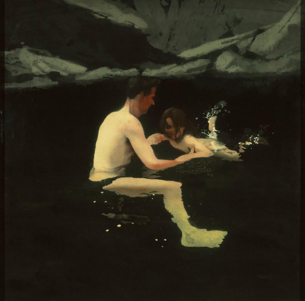 Michael Andrews (British, 1928-1995) 'Melanie and Me Swimming' 1978-1979