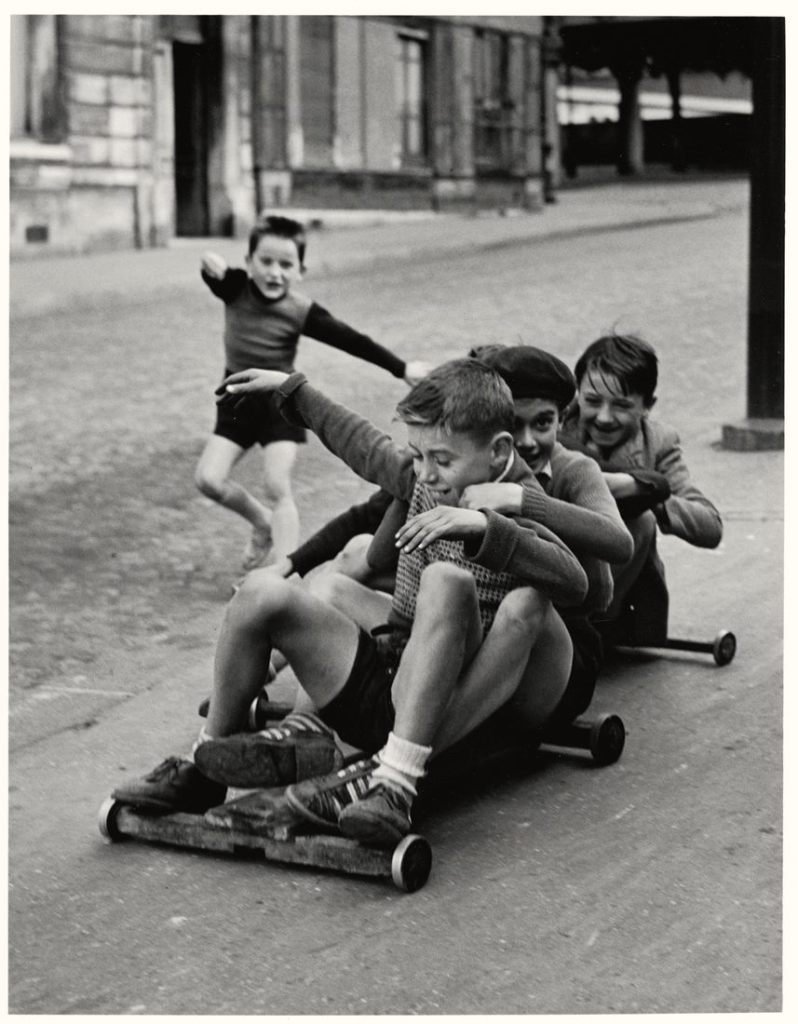 Sabine Weiss (Swiss-French, 1924-2021) 'Enfants jouant, rue Edmond-Flamand' [Children playing, rue Edmond-Flamand] Paris, 1952