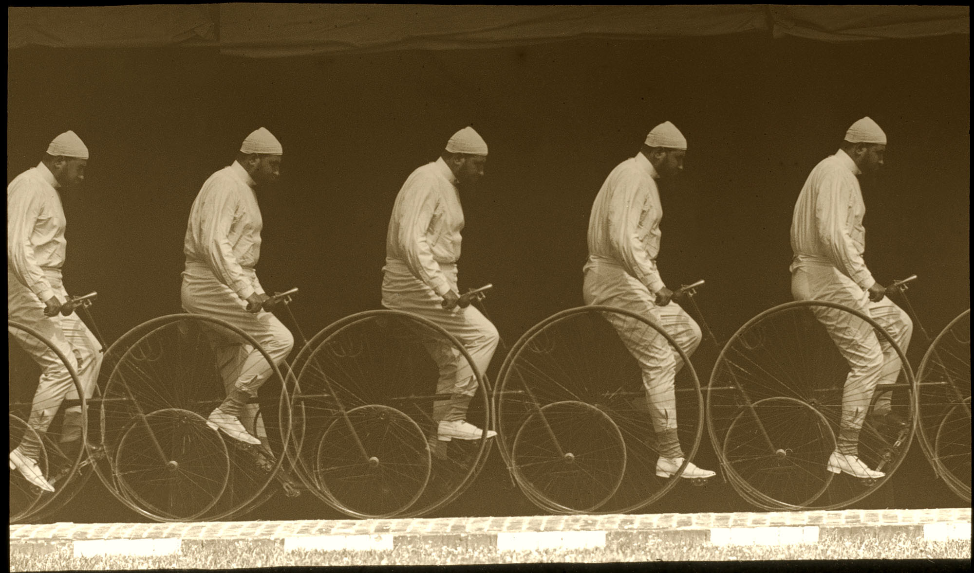 Étienne Jules Marey (French, 1830-1904) 'Chronophotograph of a Man on a Bicycle' c. 1885-1890