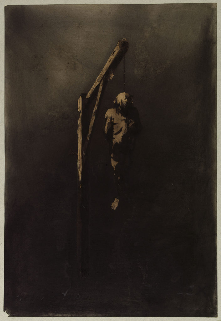 Victor Hugo (French, 1802-1885) 'Le Pendu (The hanged man)' 1854
