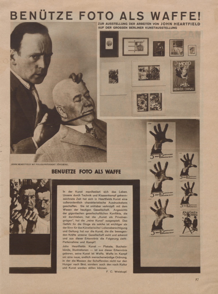 John Heartfield (German, 1891-1968) 'Use photography as a weapon !' 1929