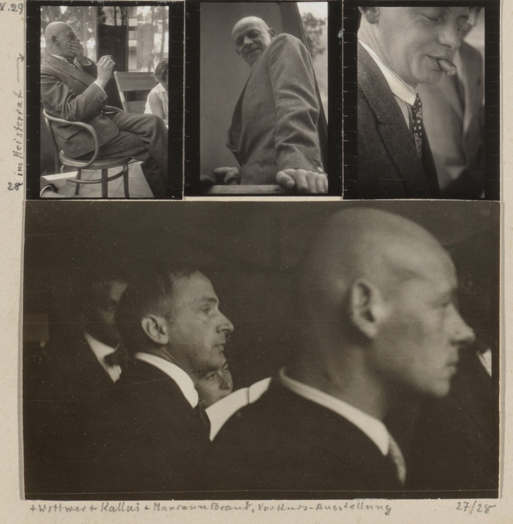Josef Albers (American born Germany, 1888-1976) 'Oskar Schlemmer, April 1929; Schlemmer in the Bauhaus Masters' Council, 1928; Schlemmer with Hans Wittwer, Ernst Kállai, and Marianne Brandt, Preliminary Course Exhibition, 1927/28; Schlemmer and Tut, summer 1928; Schlemmer, April 1930; Schlemmer, 1928' 1927/1929 (detail)