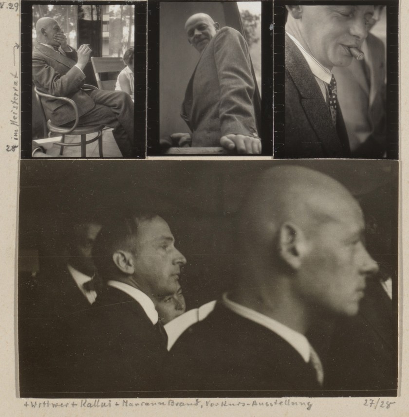 Josef Albers (American, born Germany 1888-1976) 'Oskar Schlemmer, April 1929; Schlemmer in the Bauhaus Masters' Council, 1928; Schlemmer with Hans Wittwer, Ernst Kállai, and Marianne Brandt, Preliminary Course Exhibition, 1927/28; Schlemmer and Tut, summer 1928; Schlemmer, April 1930; Schlemmer, 1928' 1927/1929 (detail)