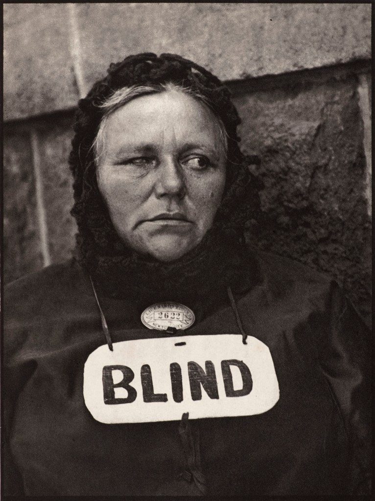 Paul Strand (American 1890-1976) 'Blind woman, New York' 1916 from the exhibition 'Documentary Genealogies: Photography 1848-1917' at the Museo Nacional Centro de Arte Reina Sofía, Madrid, Nov 2022 - Feb 2023