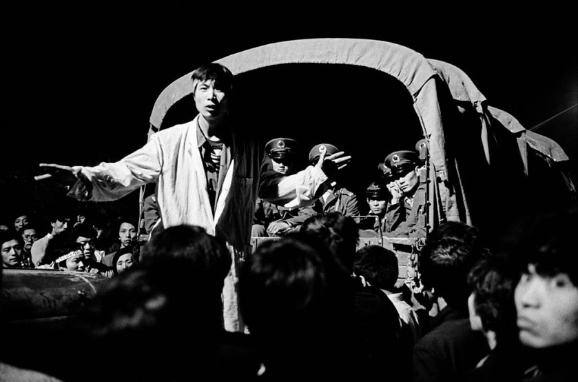 Patrick Zachmann 'The army blocked by the crowd at the gates of the capital' 1989