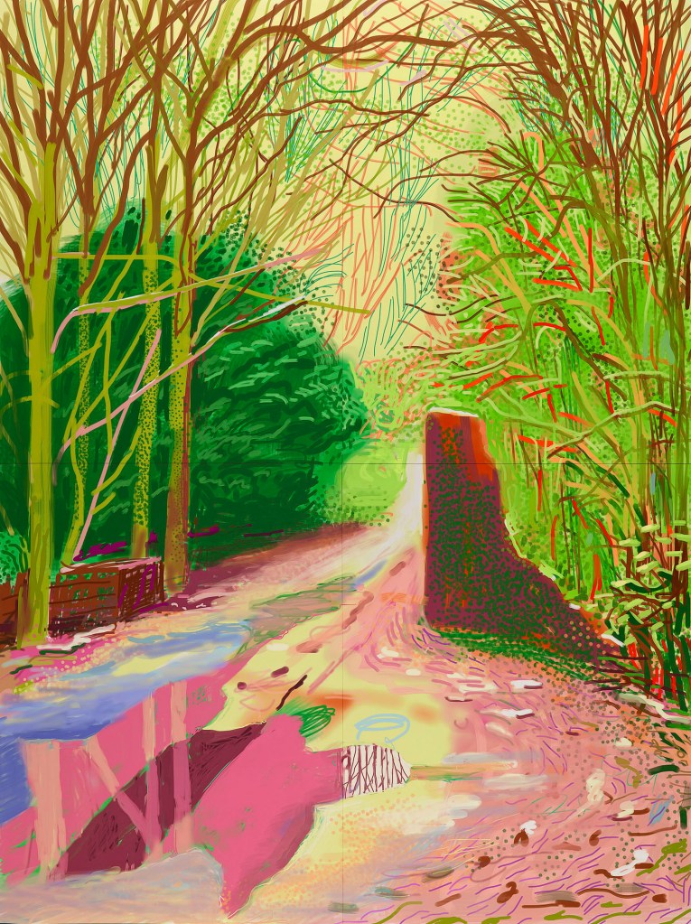 David Hockney (English 1937- ) 'The arrival of spring in Woldgate, East Yorkshire in 2011 (twenty eleven) - 2 January (1147) '