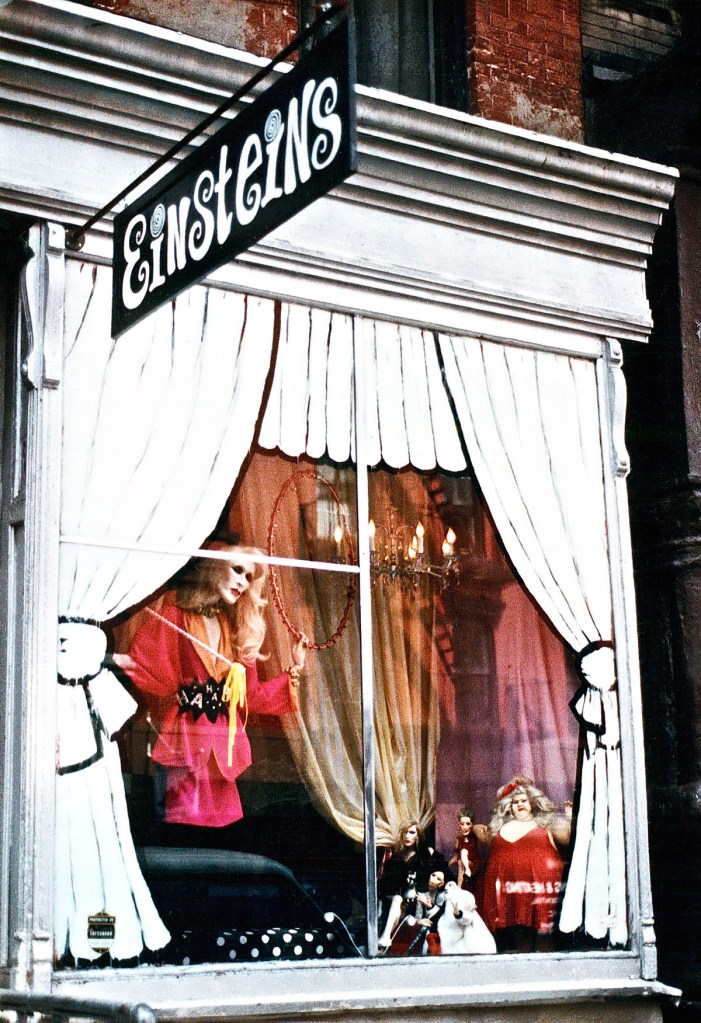 Greer Lankton (American, 1958-1996) (dolls and photo) 'Einsteins "Circus" window display by Greer Lankton and Paul Monroe' 1986