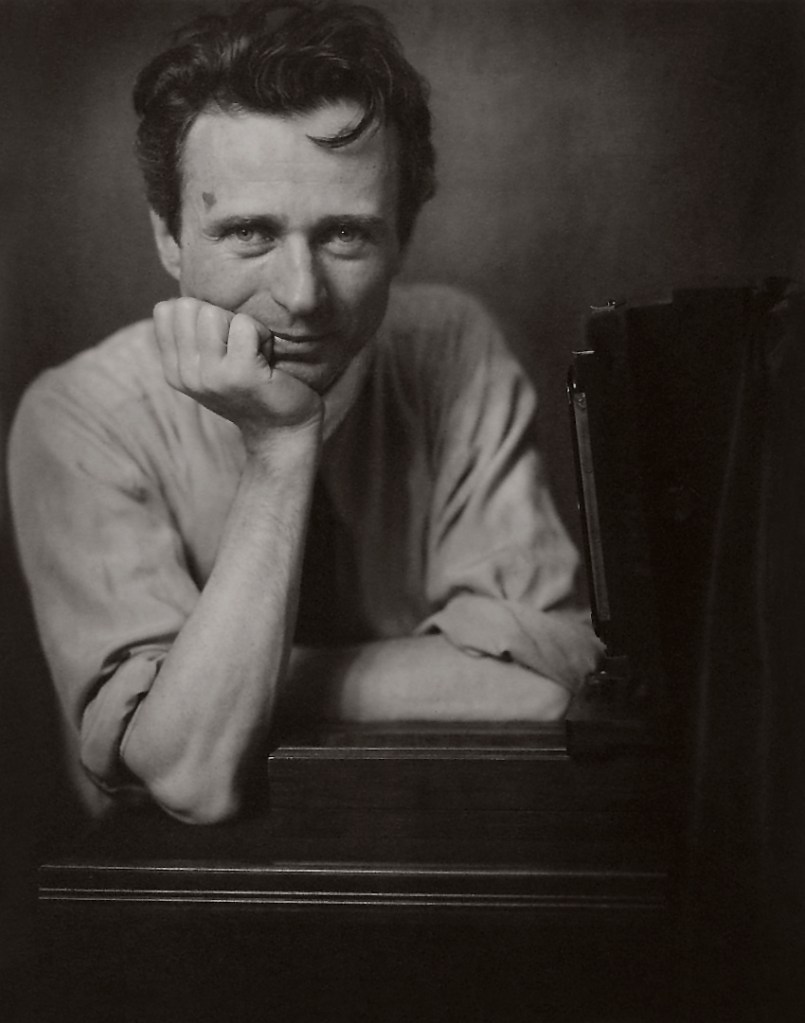 Edward Steichen (American, 1879-1973) 'Self-Portrait with Studio Camera' c. 1917 from the exhibition Exhibition: 'Edward Steichen: Twentieth-Century Photographer' at deCordova Sculpture Park and Museum, Lincoln, MA, Oct 2016 - March 2017