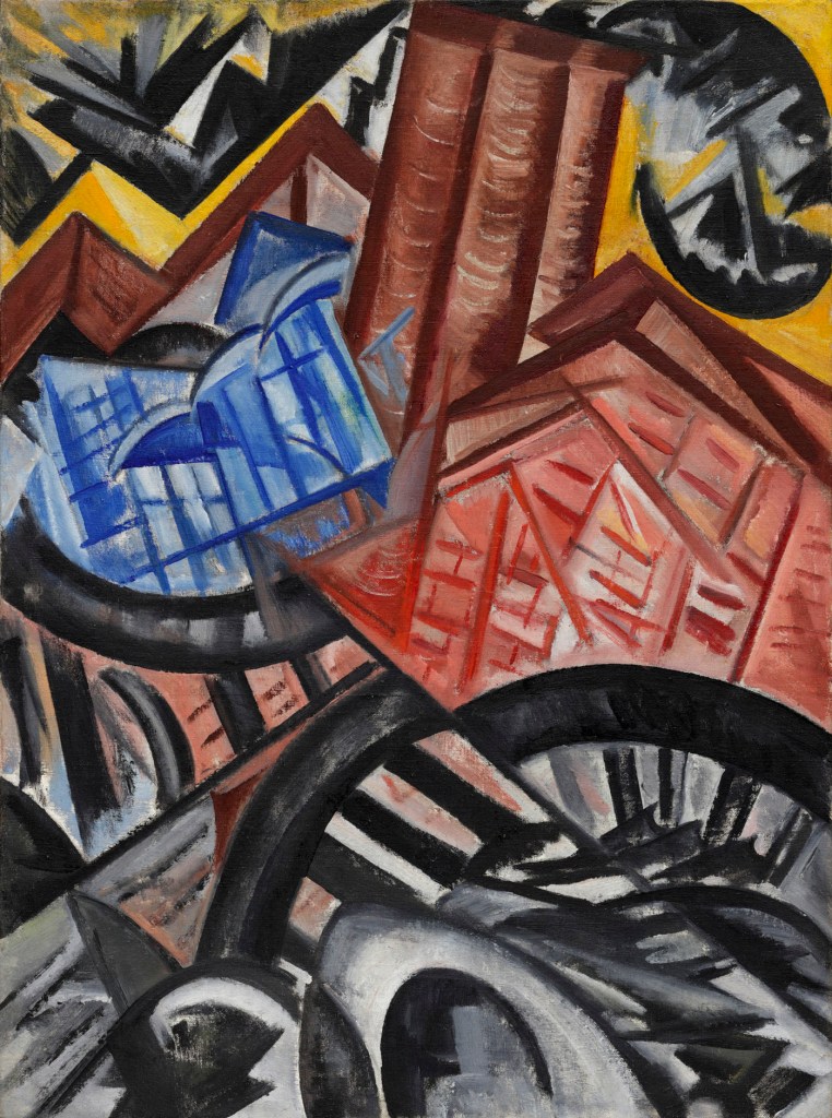 Olga Rozanova (Russian, 1886-1918) 'The Factory and the Bridge' 1913