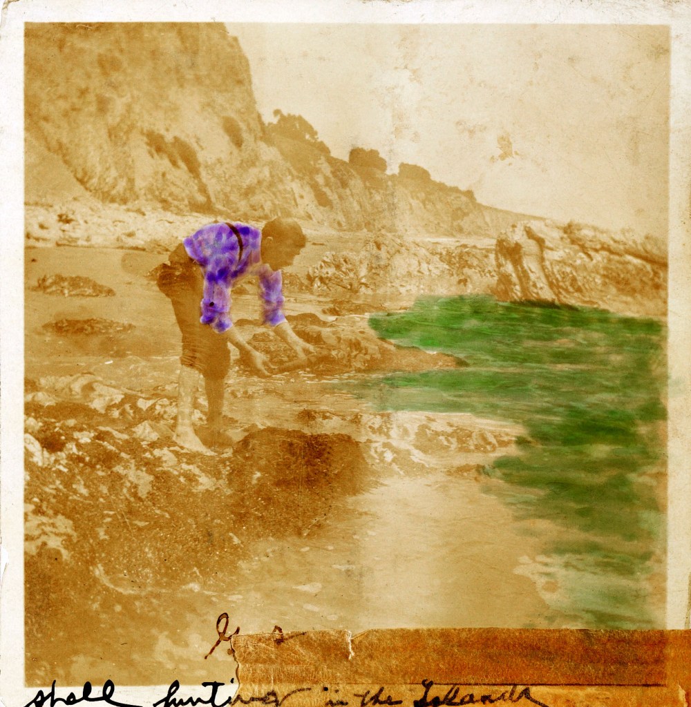 Augustus "Gus" Wagner (American, 1872-1941) "Gus shell hunting in the Islands (?)" from 'Pages from "Souvenirs of the Travels and Experiences of the Original Gus Wagner, Globe Trotter & Tattoo Artist" scrapbook' c. 1897-1941 (detail)