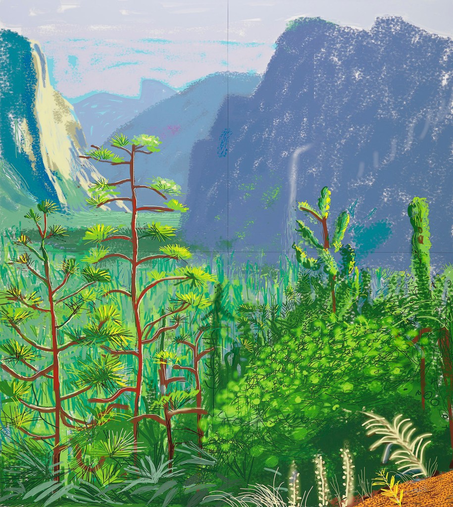 David Hockney (English, b. 1937) "Yosemite I, October 16th 2011"