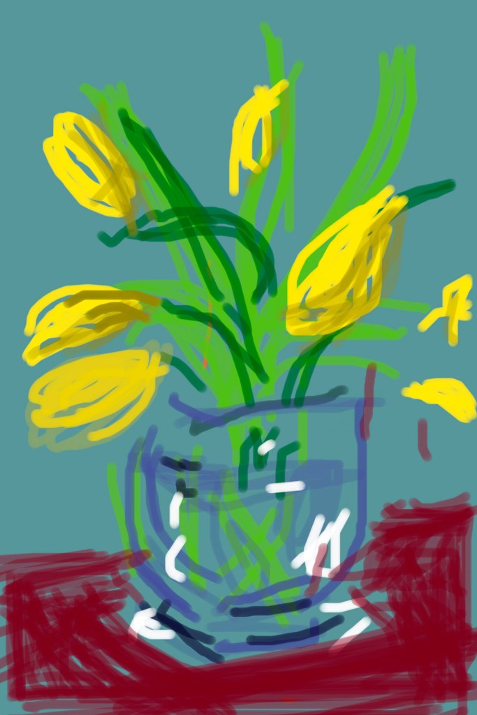 David Hockney (English, b. 1937) "Untitled" 2009 iPad Drawing from the exhibition 'David Hockney: Current' at NGV International, Melbourne, Nov 2016 - March 2017