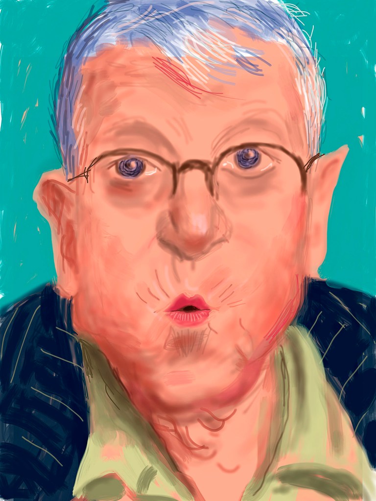 David Hockney (English, b. 1937) "Self Portrait, 25 March 2012, No. 2" iPad Drawing
