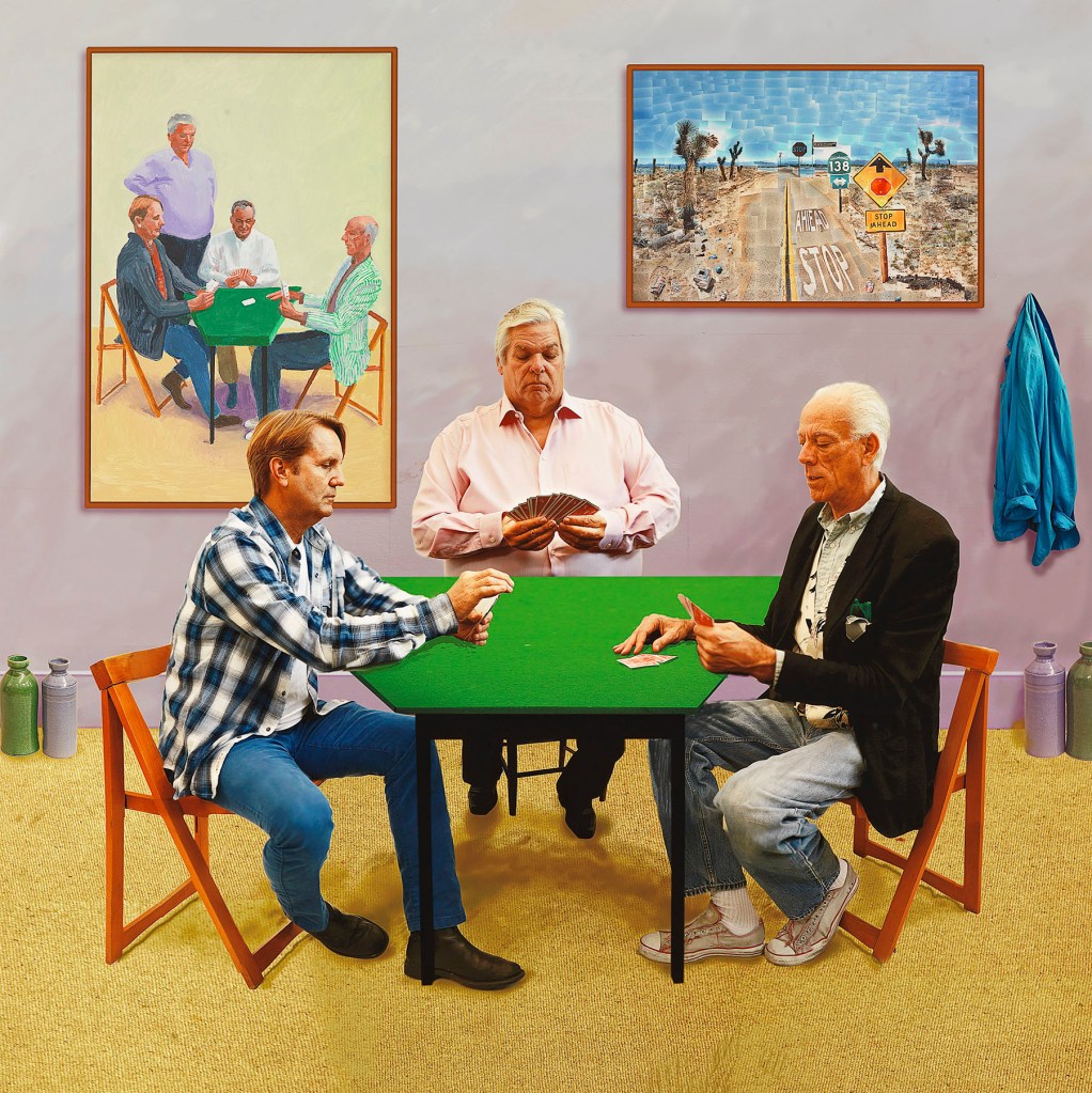 David Hockney (English, b. 1937) 'A bigger card players' 2015