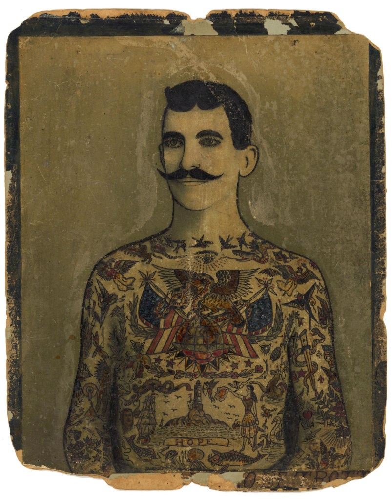 Augustus "Gus" Wagner (American, 1872-1941) 'Self-Portrait, Tattoo Flash' c. 1910-1930