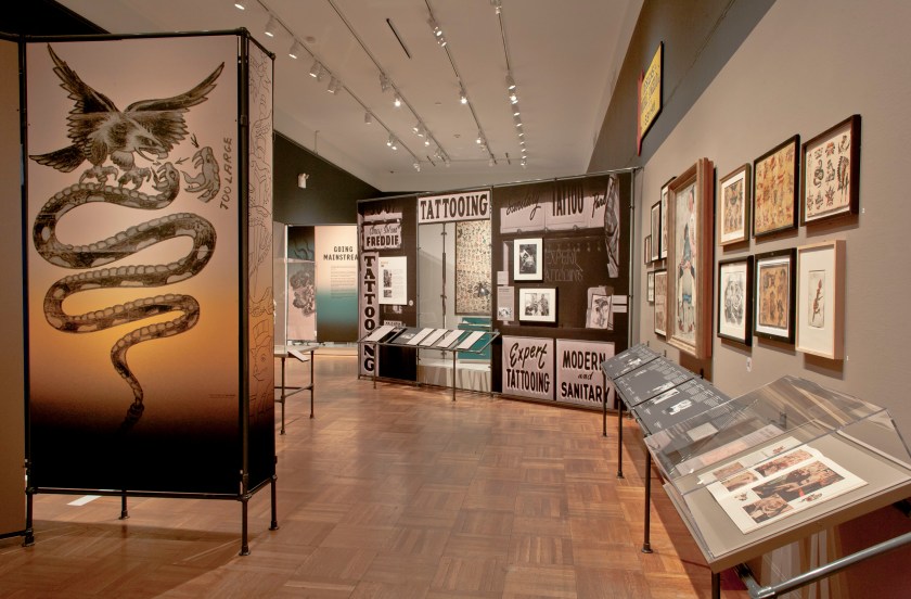 Installation view of the exhibition 'Tattooed New York' at the New-York Historical Society, New York