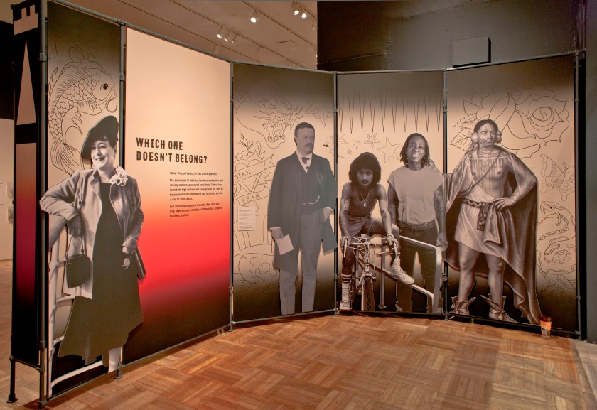 Installation view of the exhibition 'Tattooed New York' at the New-York Historical Society, New York