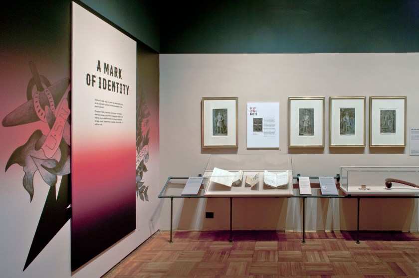 Installation view of the exhibition 'Tattooed New York' at the New-York Historical Society, New York