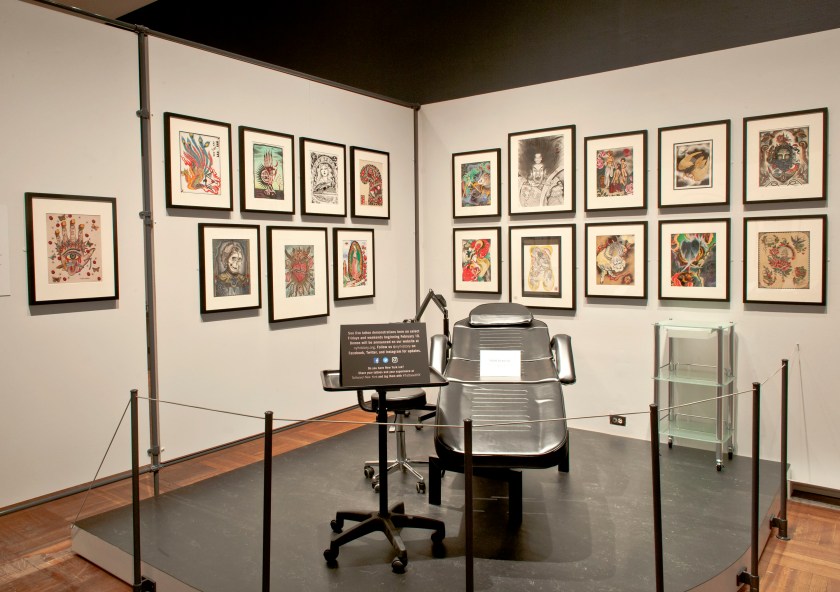 Installation view of the exhibition 'Tattooed New York' at the New-York Historical Society, New York
